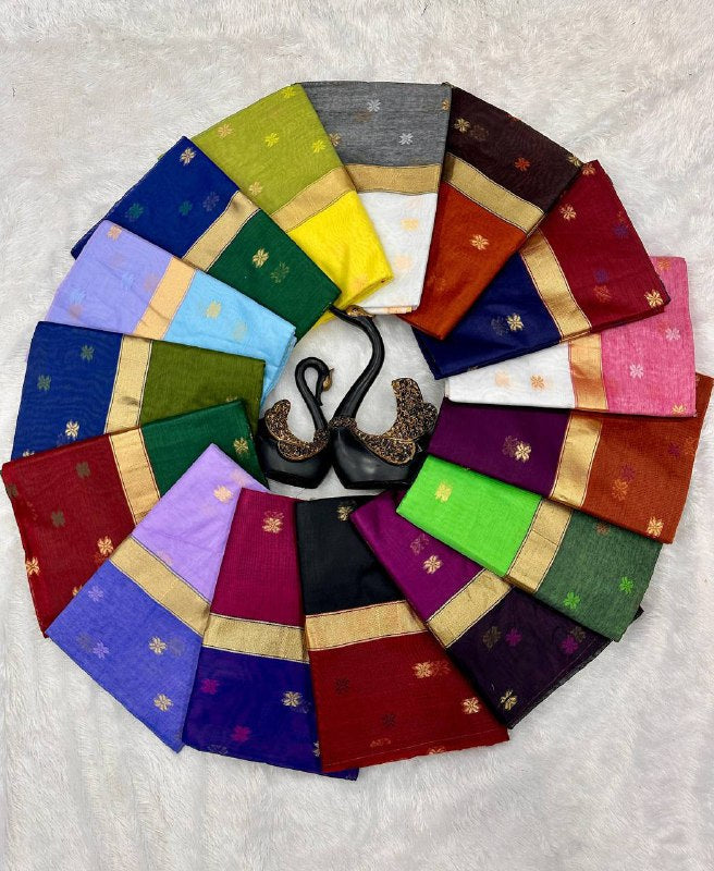 Lilan Slub Soft Cotton Saree with Rich Weaving Blouse