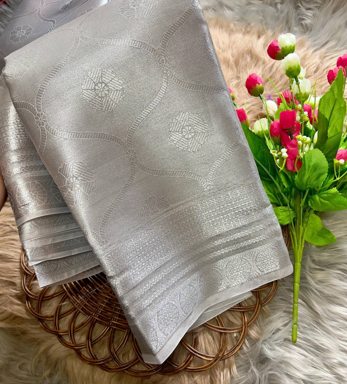 Samantha Inspired Soft Tissue Silk Saree with Rich Pallu