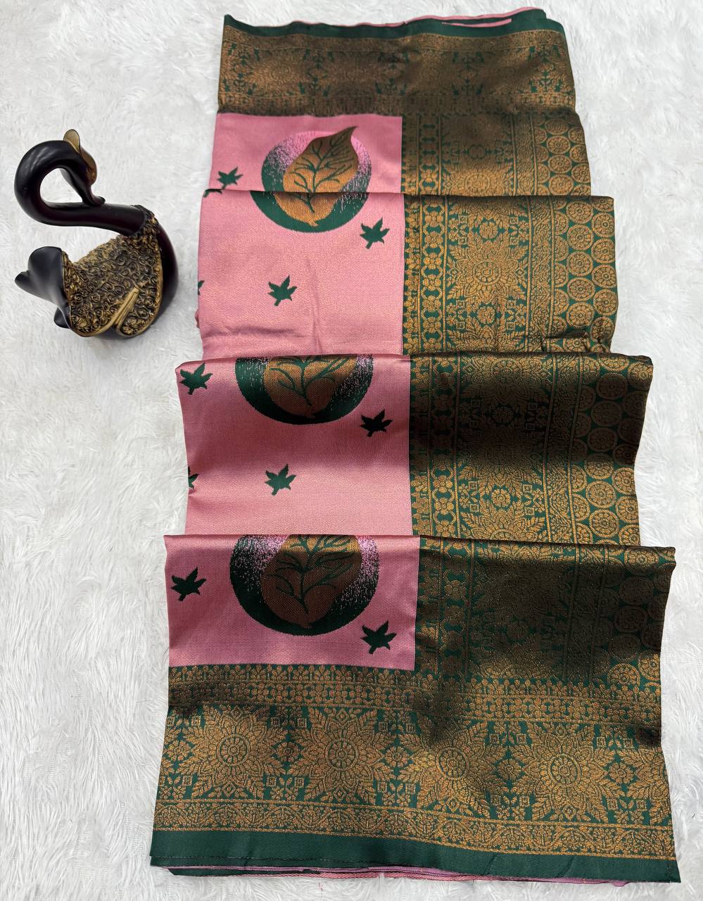 Pure Banarasi Silk Saree with Floral & Meena Zari Work