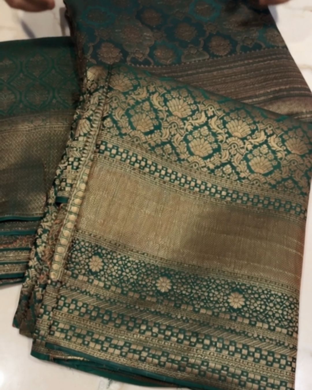 Bottle Gold Silk Saree