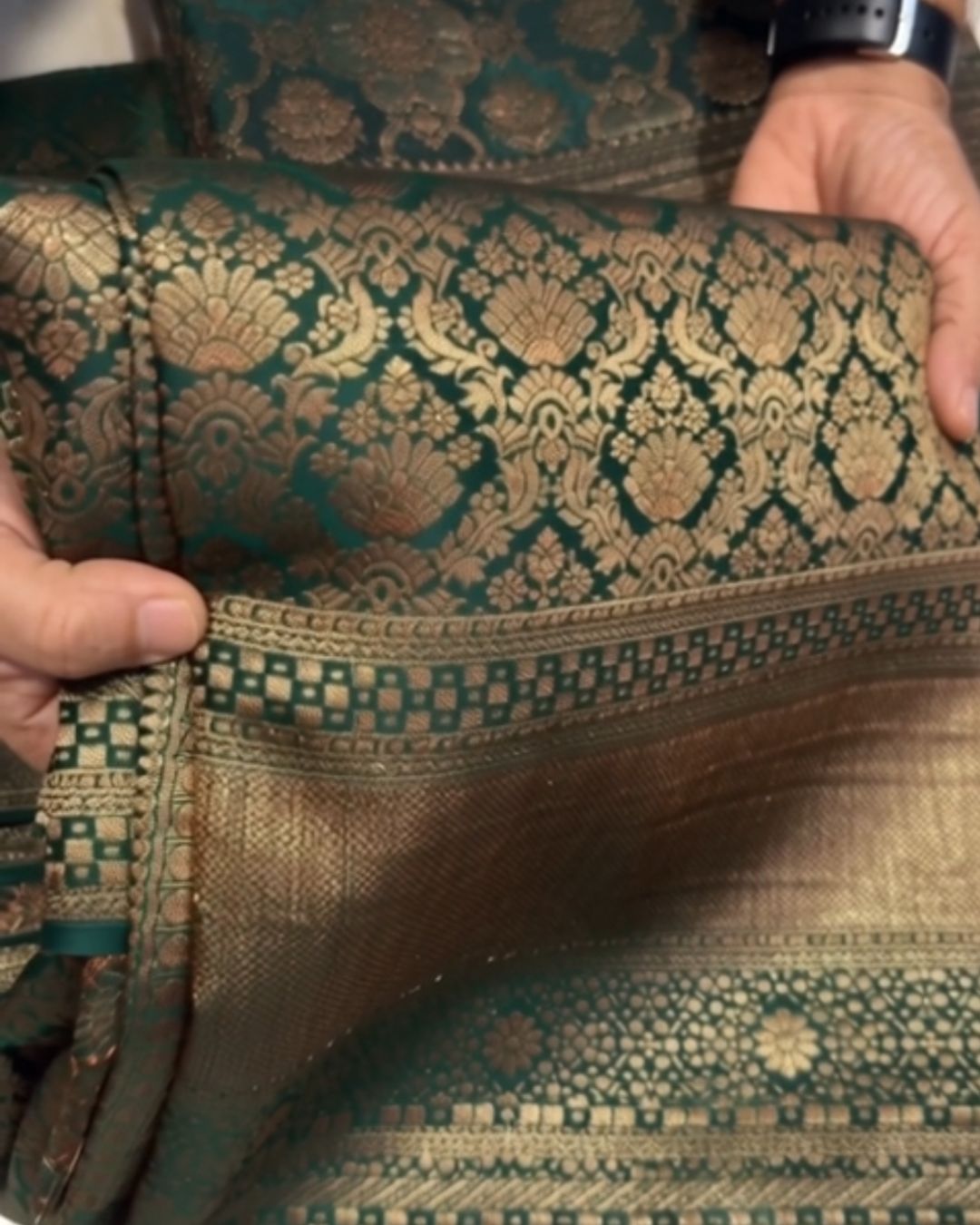 Bottle Gold Silk Saree