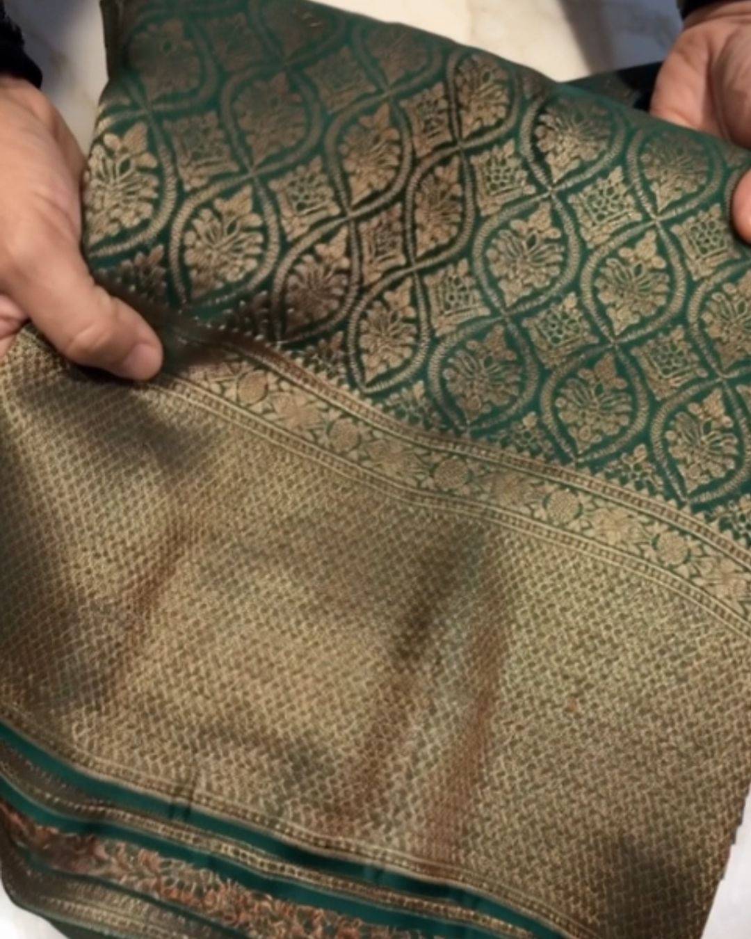 Bottle Gold Silk Saree