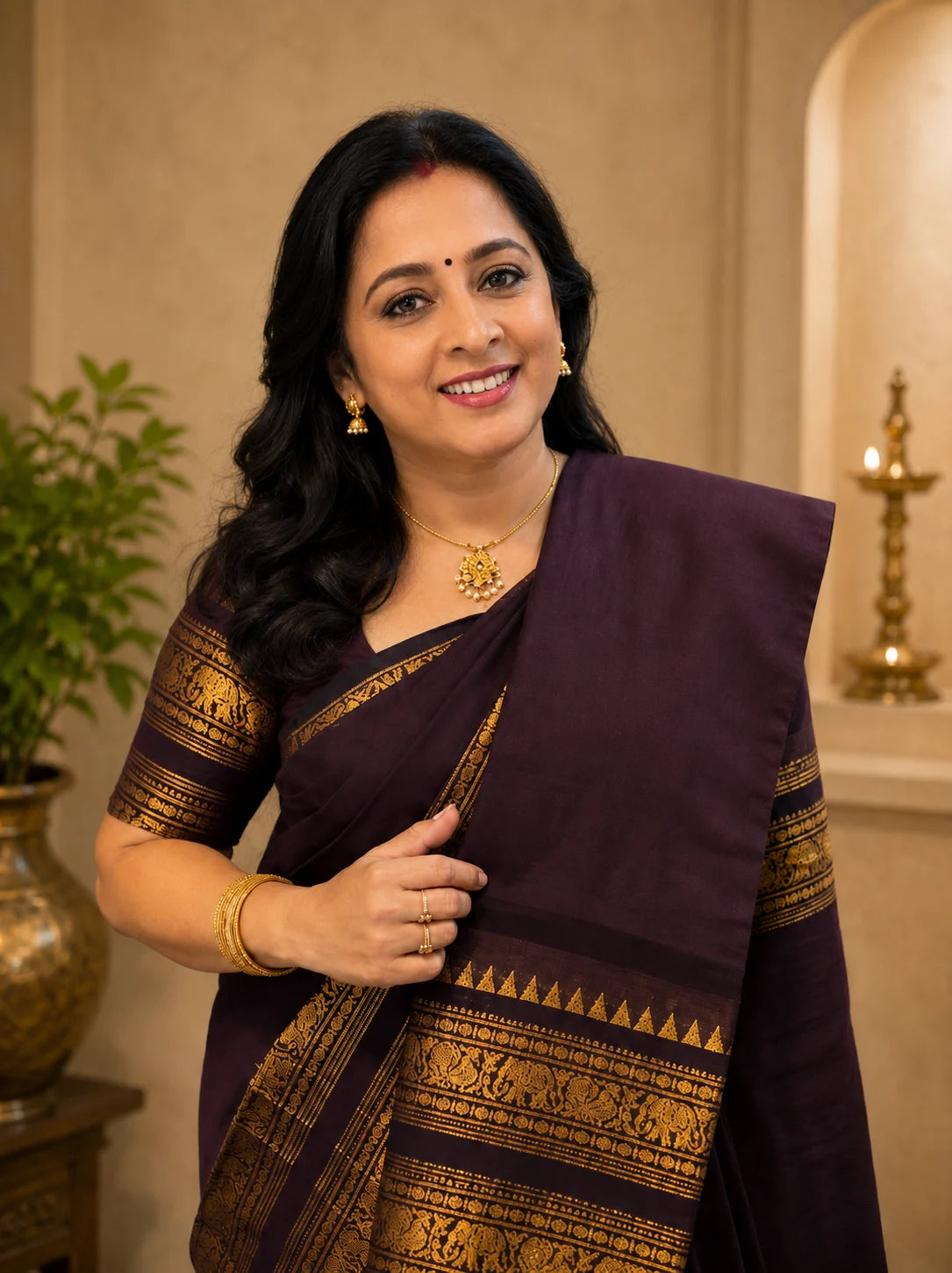 Dark Chocolate Silk Saree