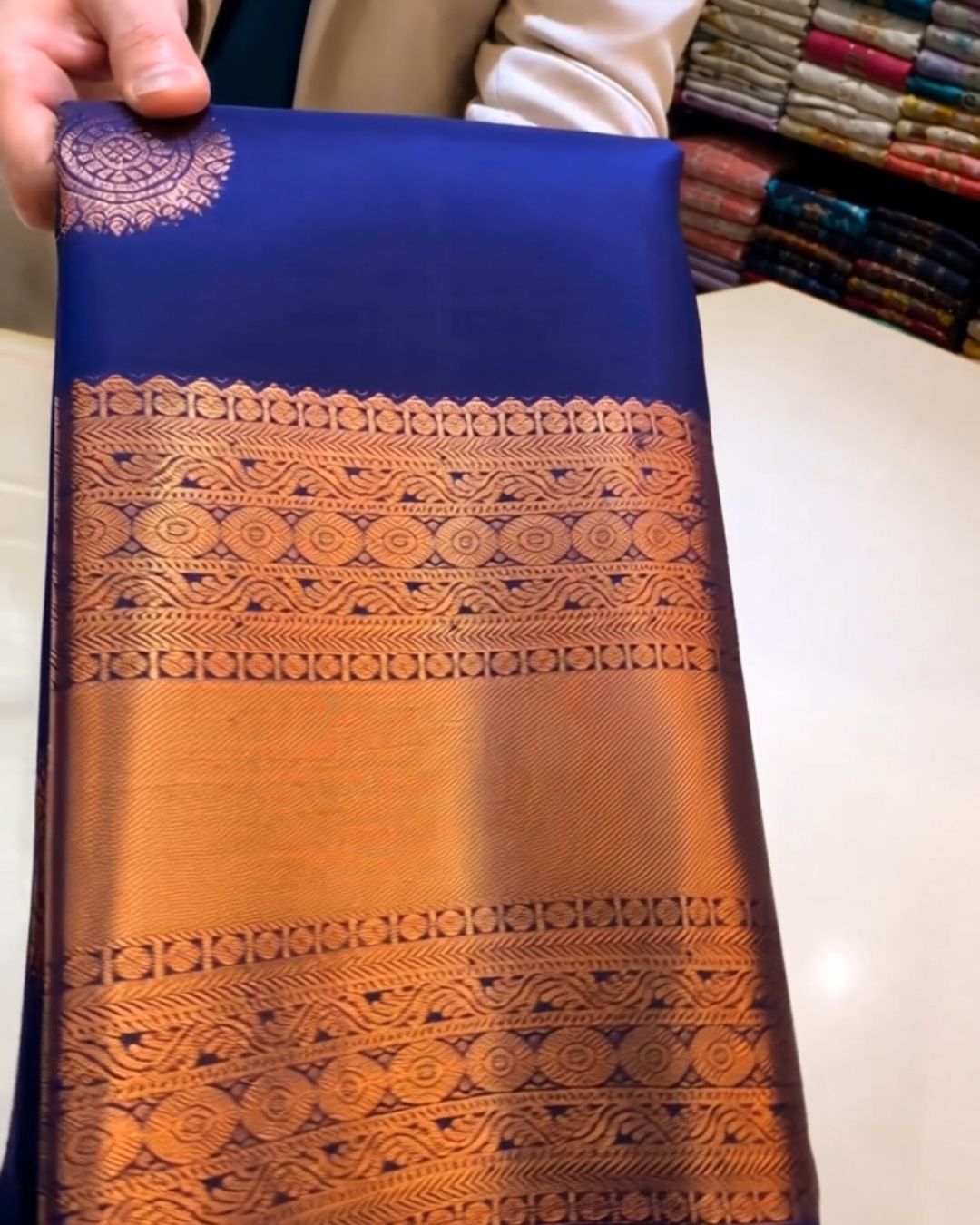Gold Purple Silk Saree