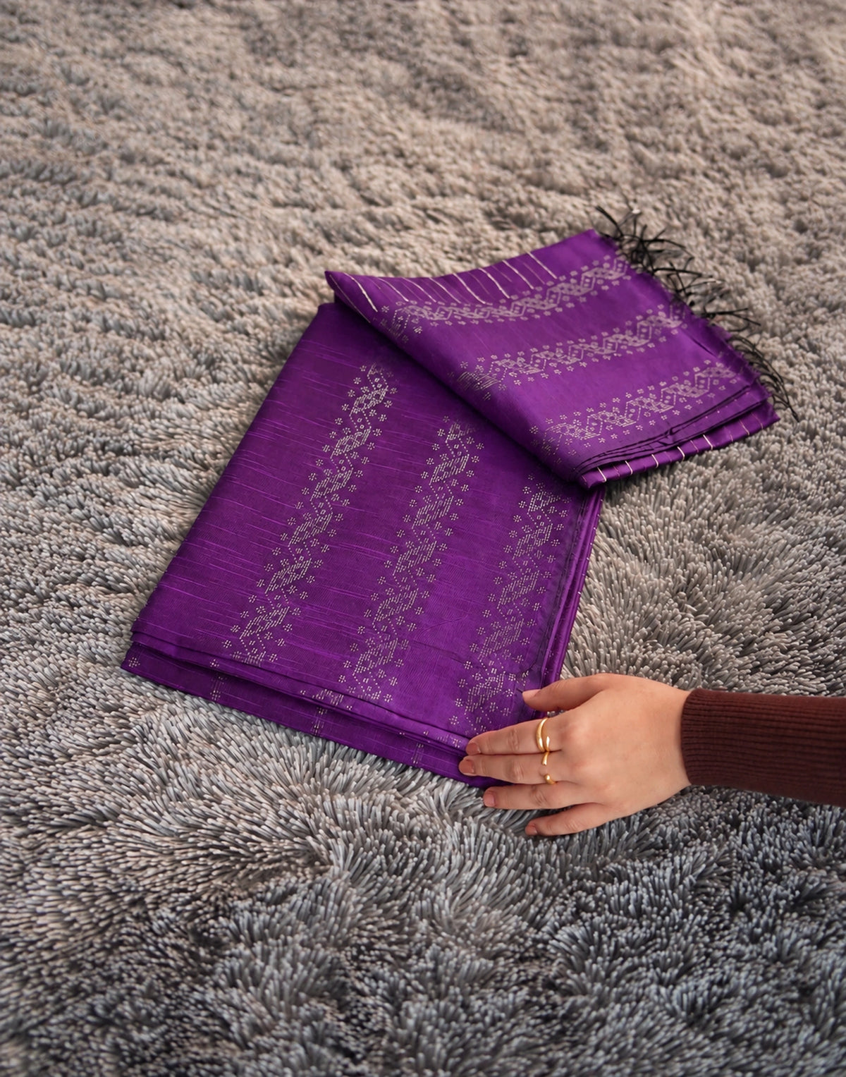 Mugilveni Purple Silk Saree