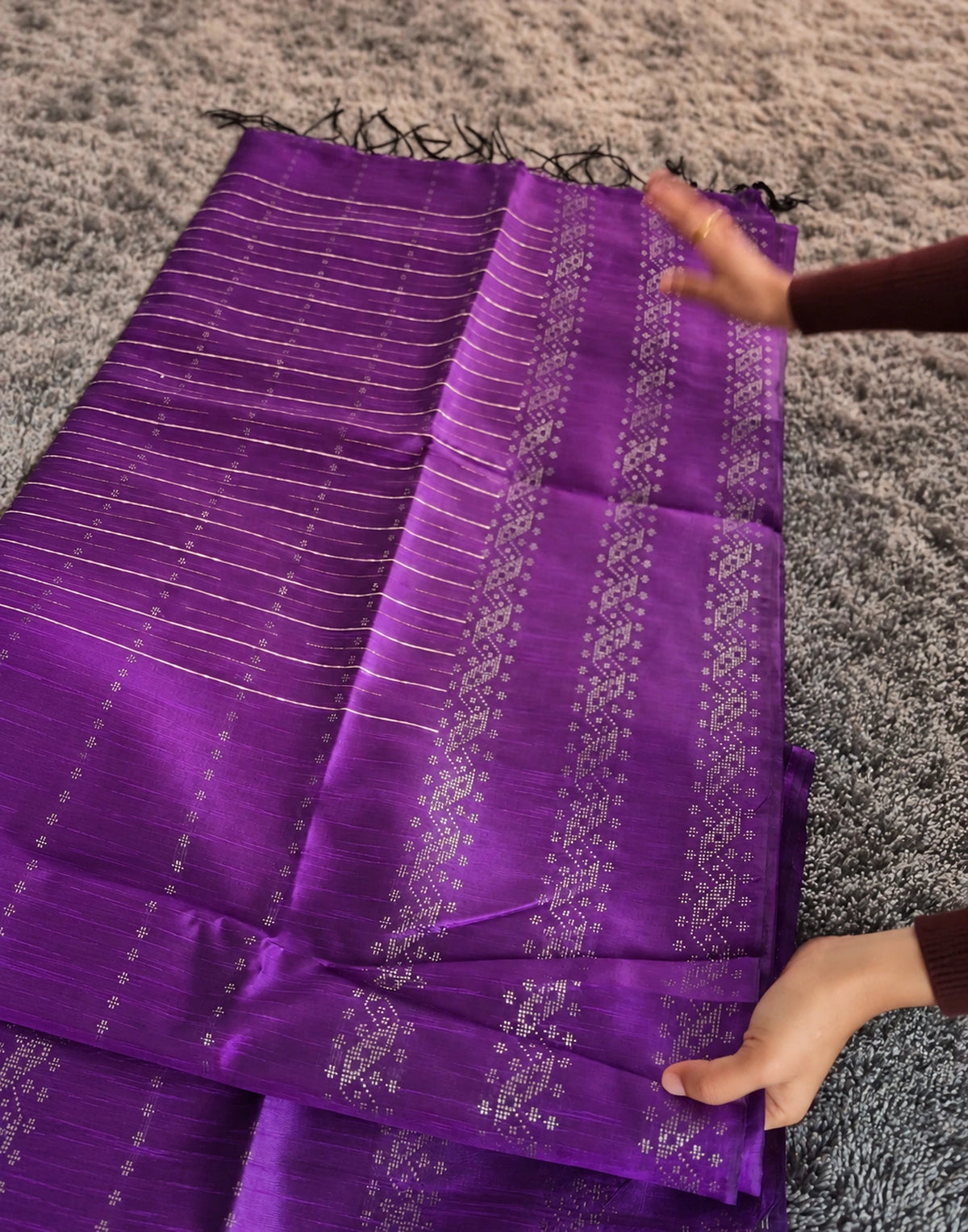Mugilveni Purple Silk Saree