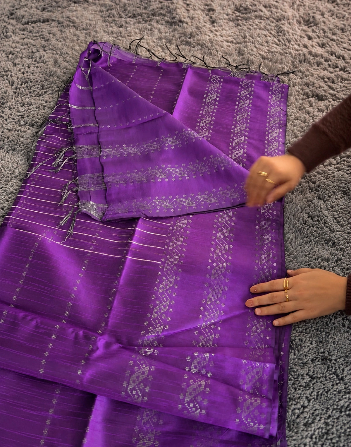 Mugilveni Purple Silk Saree