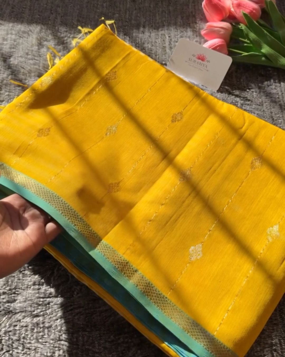 Pastel-Yellow Silk Saree