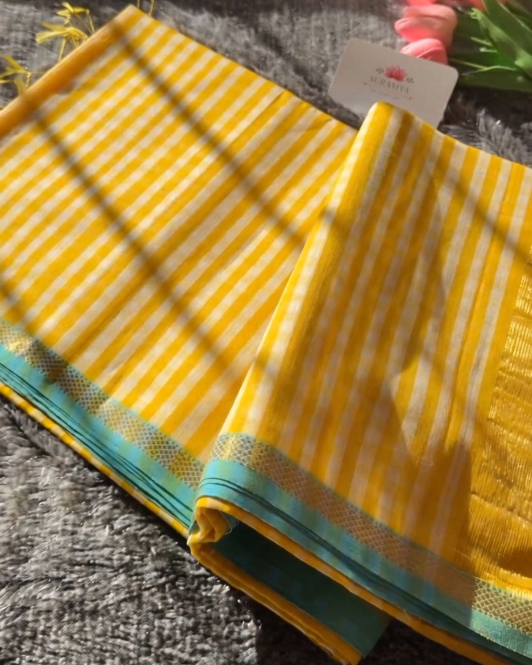 Pastel-Yellow Silk Saree