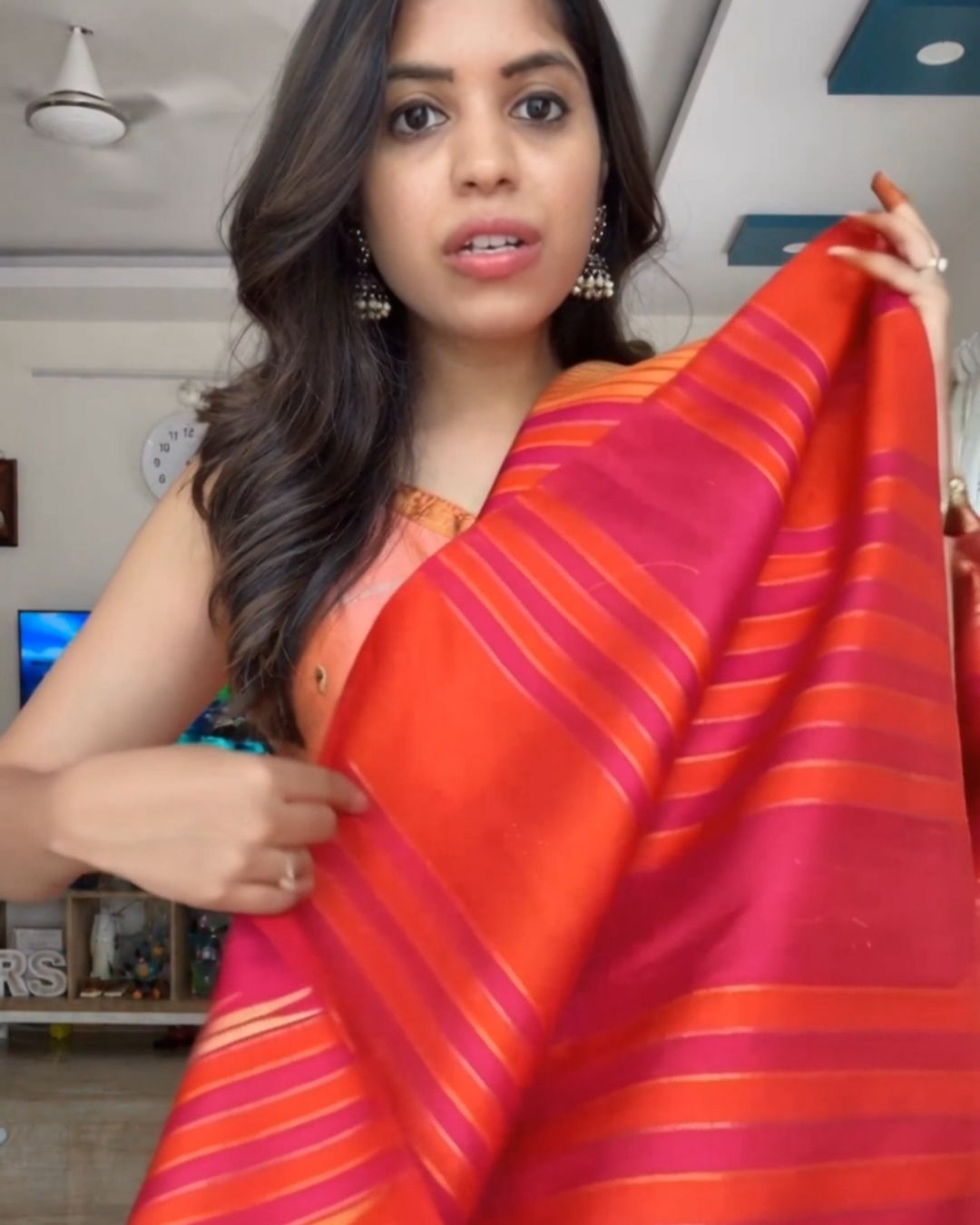 Rust Lining Silk Saree