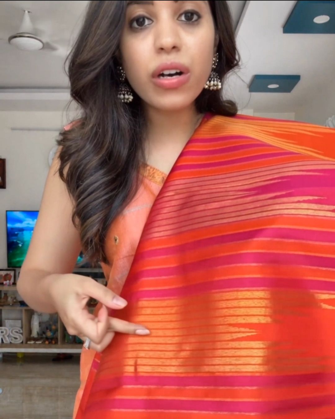 Rust Lining Silk Saree