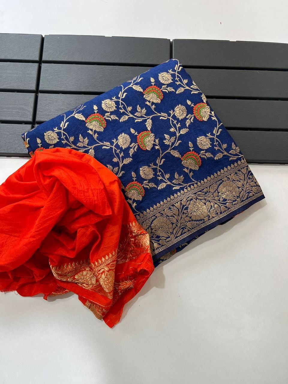 Laabh Creation Pure Soft Khadi Georgette Silk Saree with Zari & Meenakari Work – LC-59