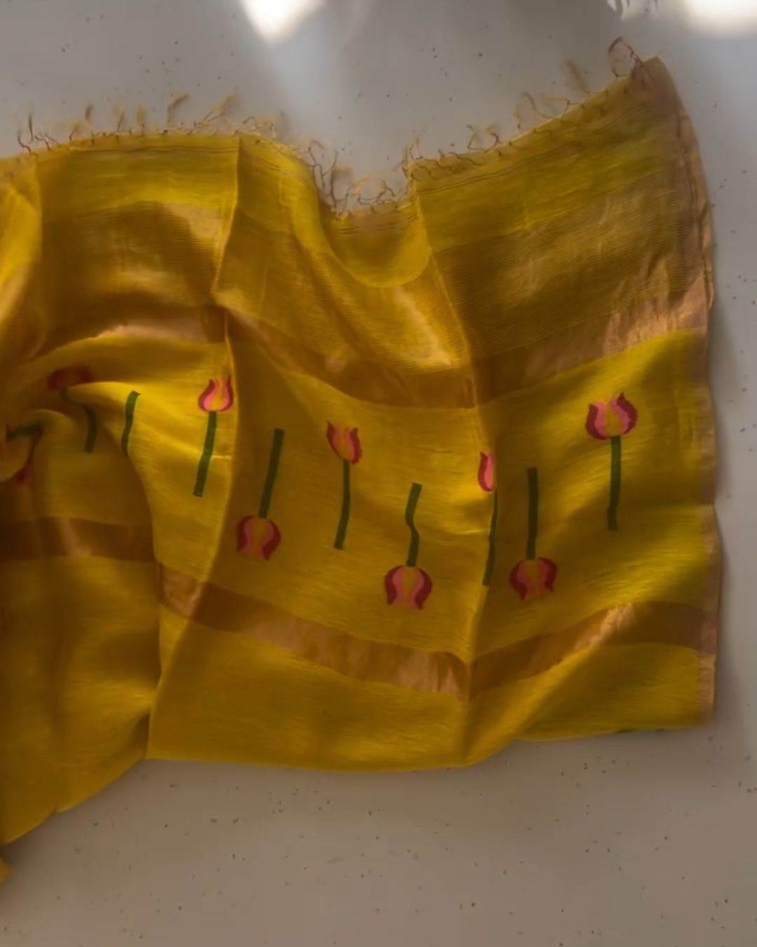 Yellow Kamalam Silk Saree