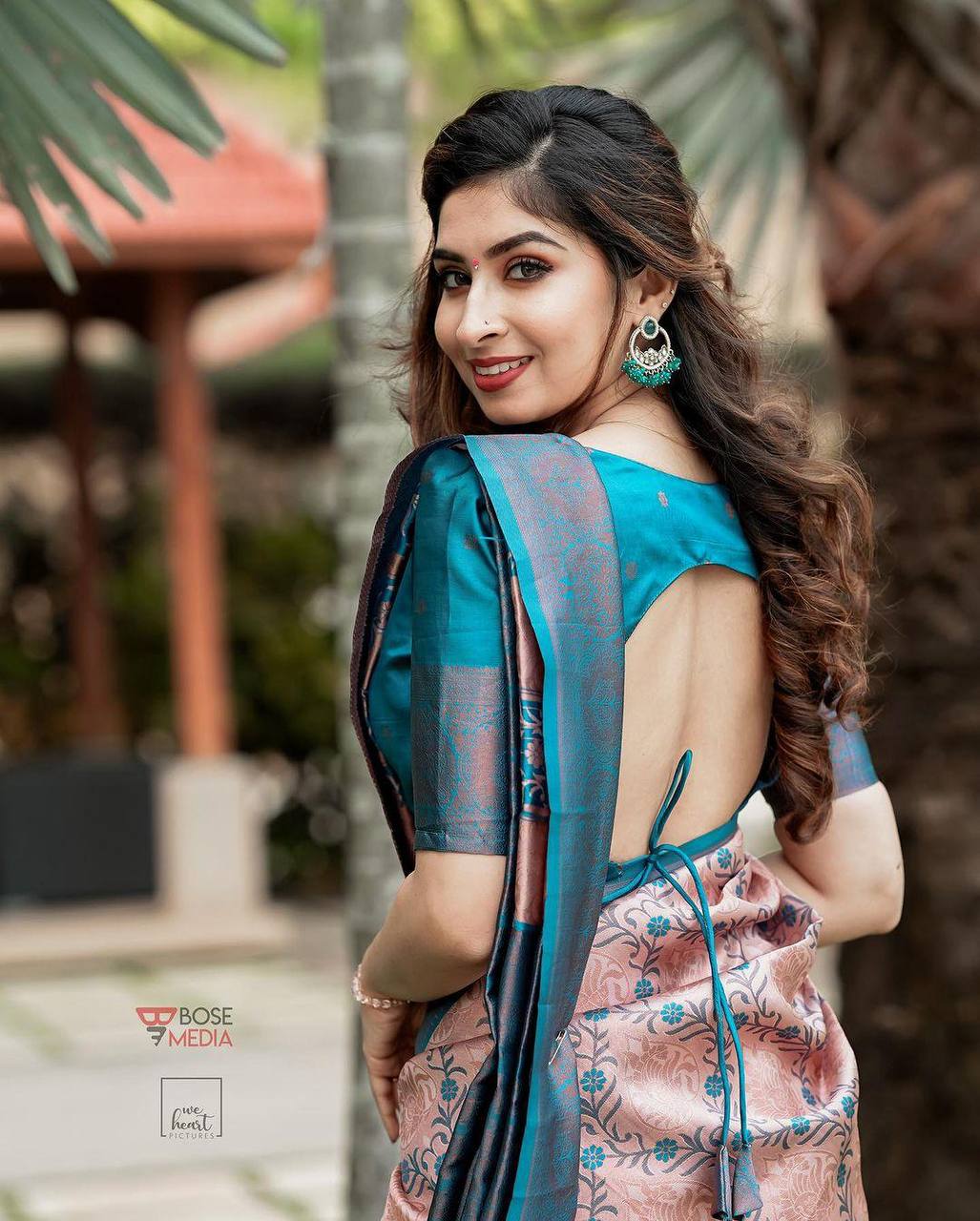 Heavy Look Organic Banarasi Lichi Silk Wedding Saree