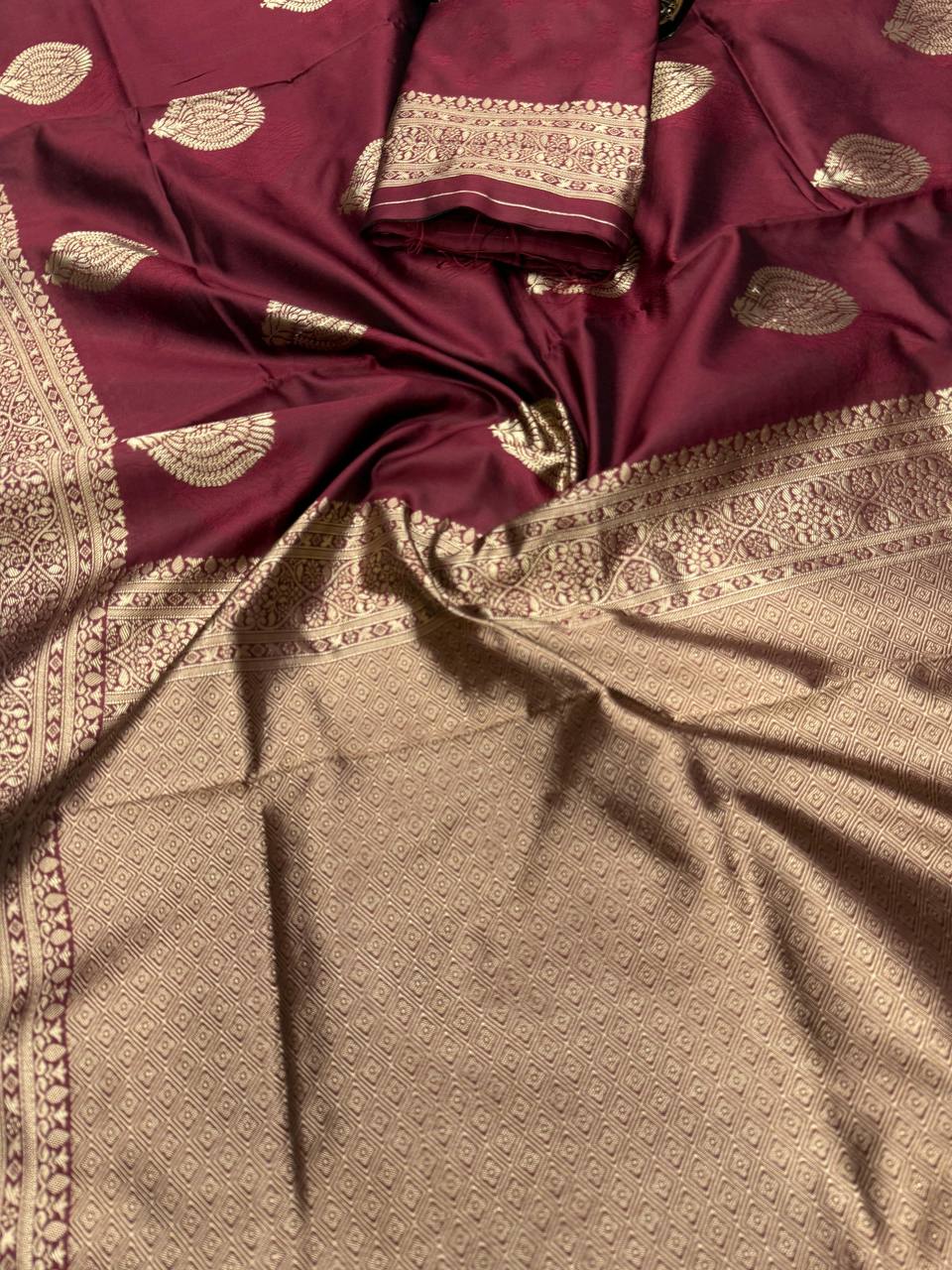 Soft Lichi Silk Organic Banarasi Wedding Saree