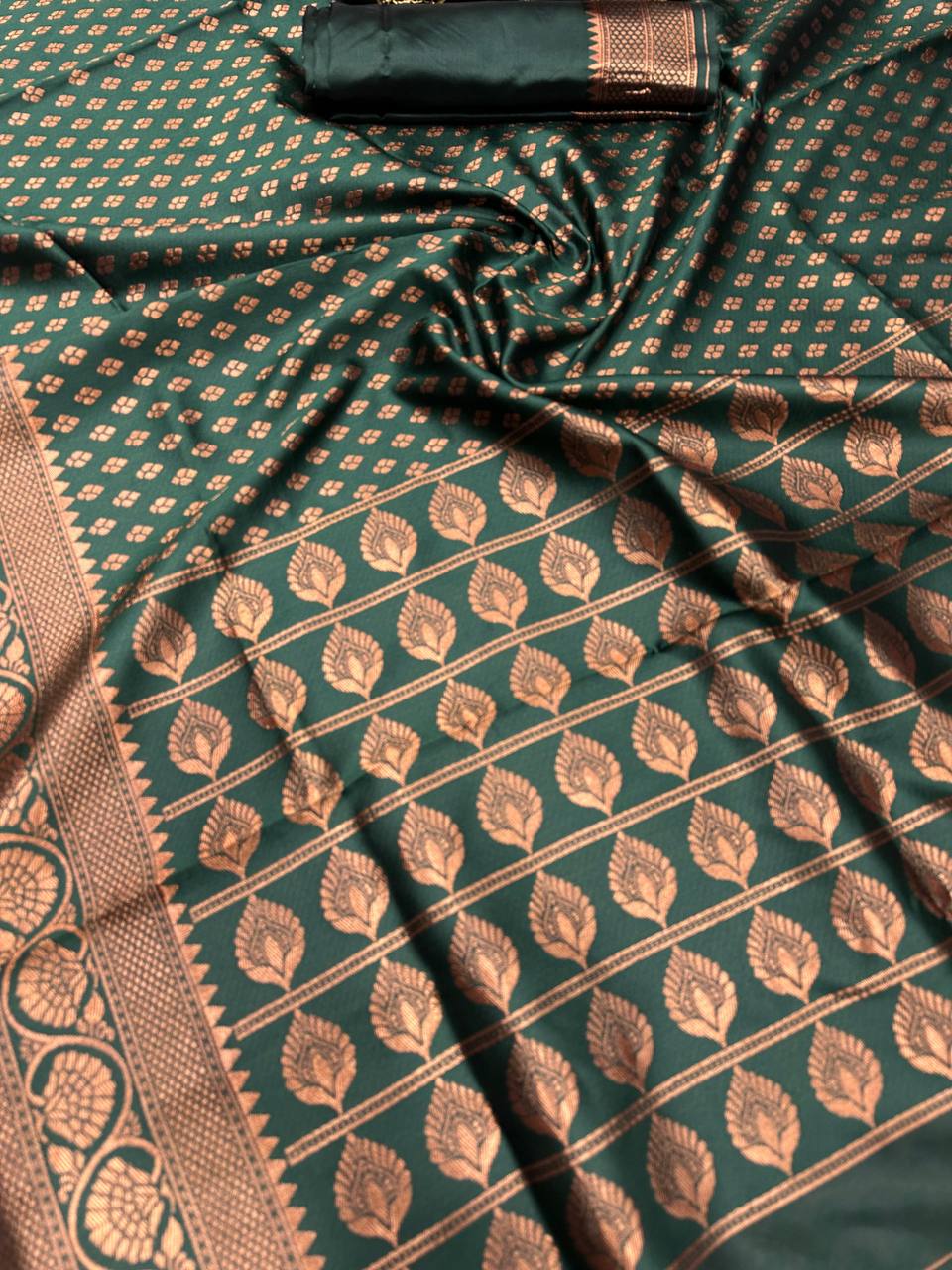 Graceful Organic Banarasi Lichi Silk Wedding Saree