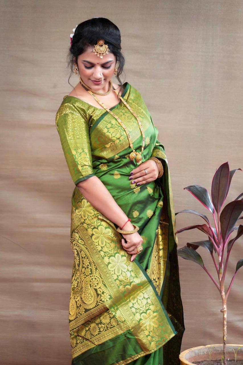 Banarasi Wedding Saree Made from Organic Lichi Silk