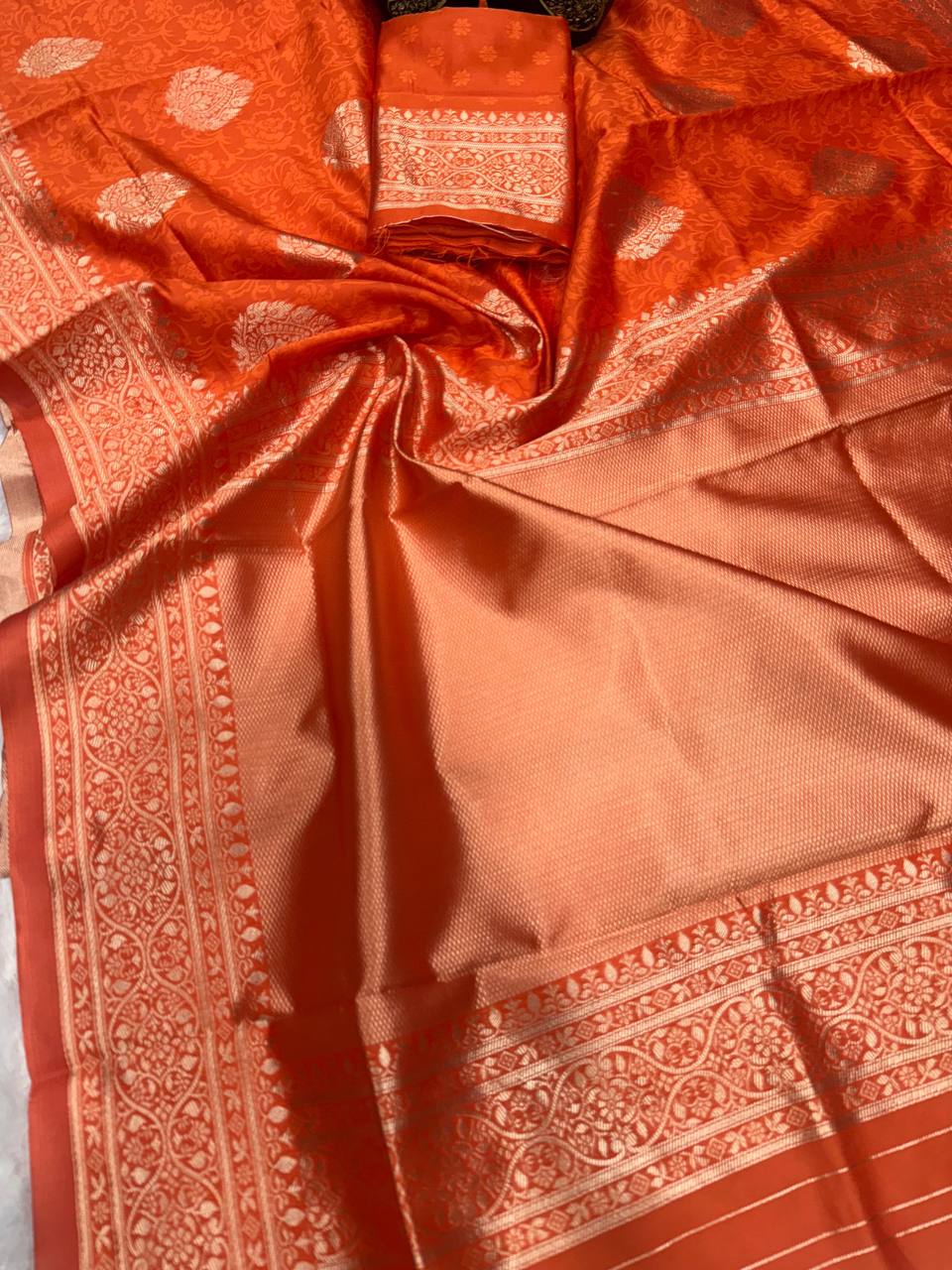 Weightless Saree Made with Organic Banarasi Lichi Silk for Wedding Wear