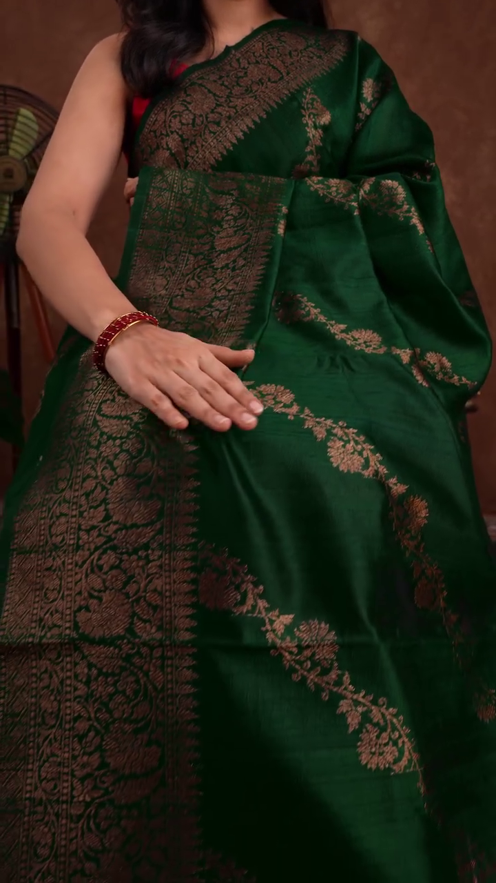 Floral Zari Laheriya Saree