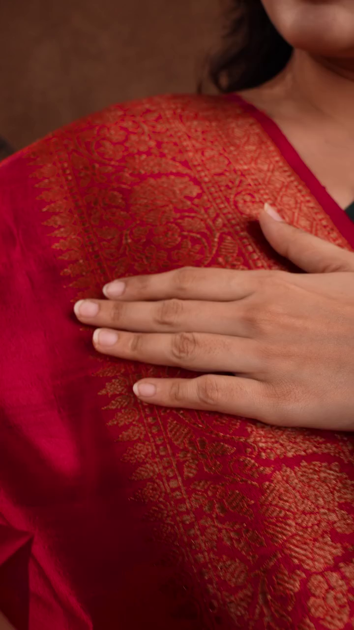 Floral Zari Laheriya Saree